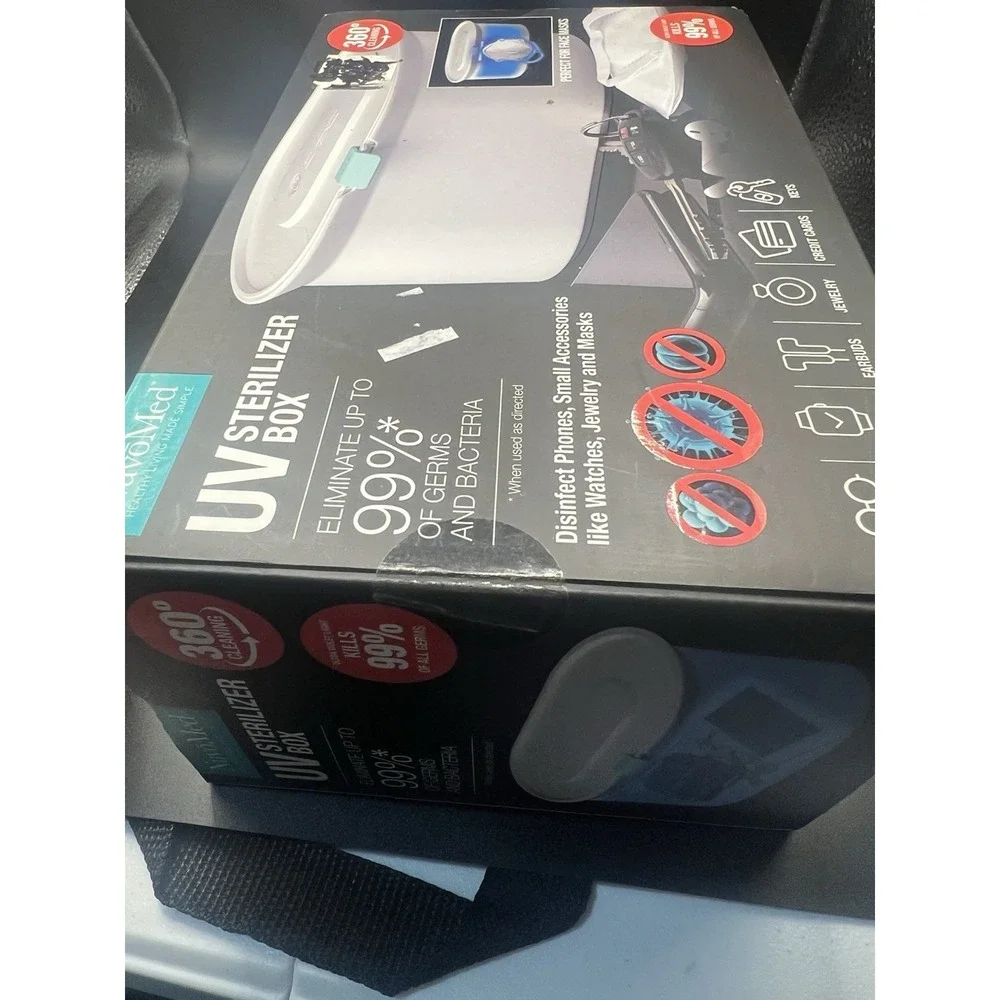 NovoMed UV Sterilizer Box, Eliminates 99% Of Germs, Phones, Masks, Jewelry, Keys